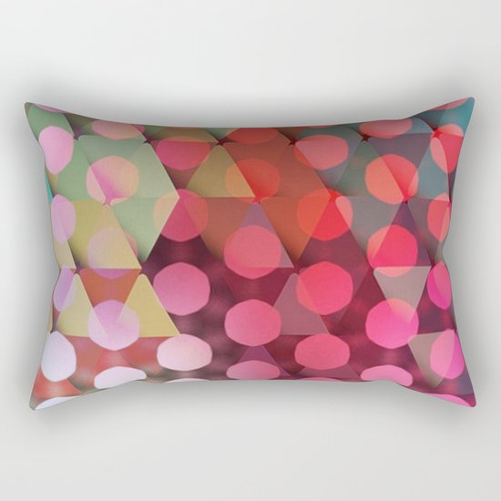 Circles on Triangles Pink Rectangular Pillow