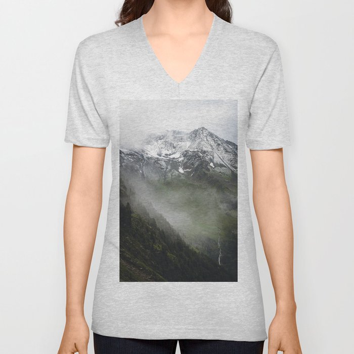 Mysterious mountains V Neck T Shirt