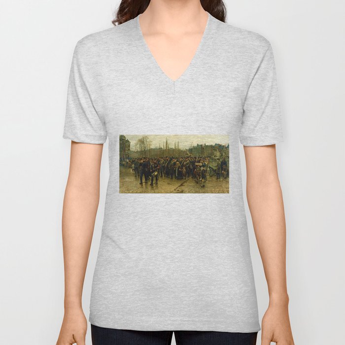 Transport of Colonial Soldiers by Isaac Israëls (1883) V Neck T Shirt