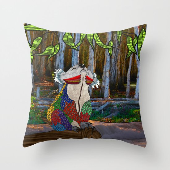 Doodlage 07 - Koala Dreaming Throw Pillow