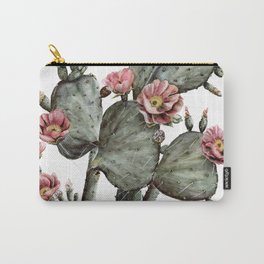 Prickly Pear Cactus Painting Carry-All Pouch | Botanical, Cactus, Botany, Floral, Desert, Succulent, Prettycactus, Detailed, Cacti, Pricklypear 