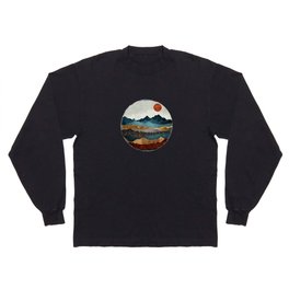 Amber Dusk Langarmshirt | White, Amber, Nature, Red, Digital, Curated, Graphicdesign, Landscape, Copper, Silver 