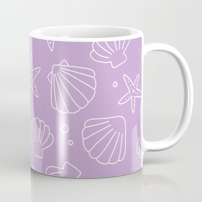 Seashell Pattern (white/lavender) Coffee Mug