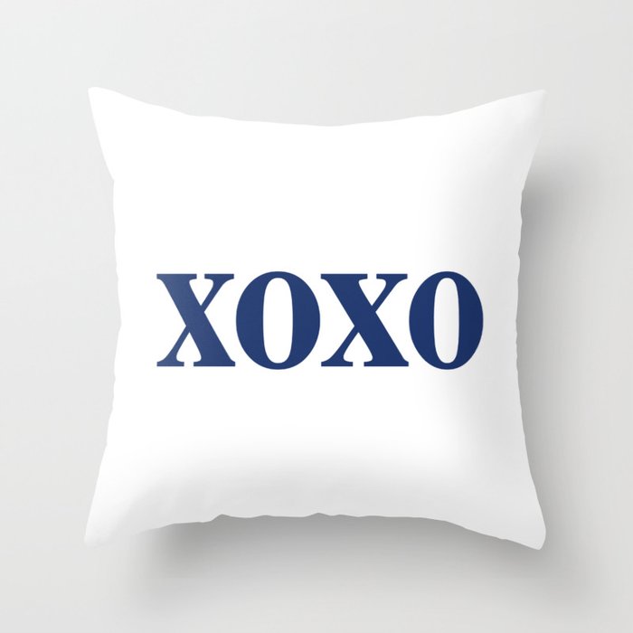 Navy XOXO Throw Pillow