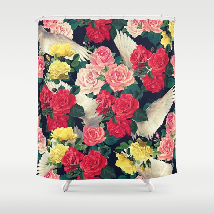 roses flowers bucket Shower Curtain