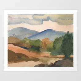 Mt. Tequa-Watercolor Landscape Painting Art Print