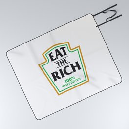 Eat The Rich Ketchup Label Picnic Blanket