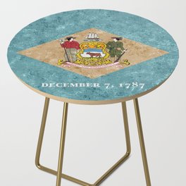 Delaware State Flag US Flags The Firs State Banner Emblem Symbol Side Table