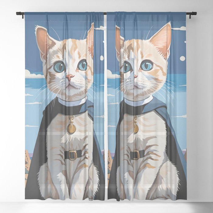 Cat Nun Sheer Curtain