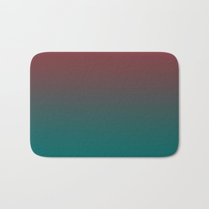Ombre Quetzal Green Dark Red Pear Gradient Pattern Bath Mat By