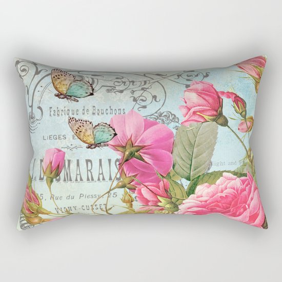 Vintage Flowers #3 Rectangular Pillow