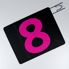 Number 8 (Magenta & Black) Picnic Blanket