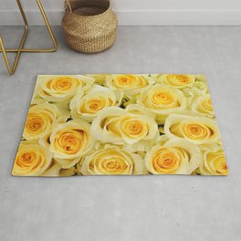 soft yellow roses close up Area & Throw Rug