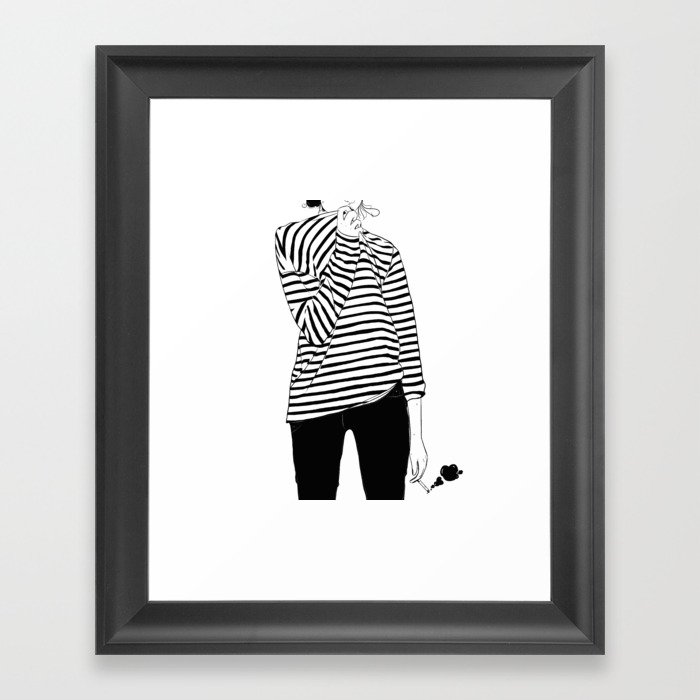 Black Stripes Framed Art Print