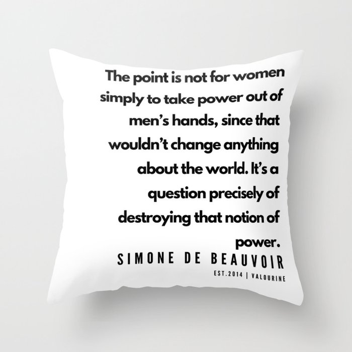 33 Simone De Beauvoir Quotes 190605 Throw Pillow By Quotesandsayings Society6