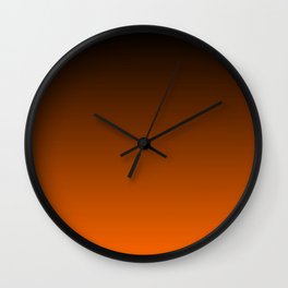 Autumn Burnt Orange And Black Gradient Ombre Pattern Wall Clock