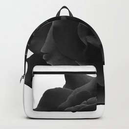 Black Rose on White - Single Large High Resolution Backpack
