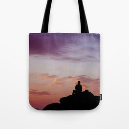 Man Enjoying Sunset II Tote Bag