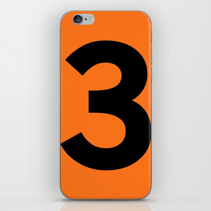 Number 3 (Black & Orange) iPhone Skin