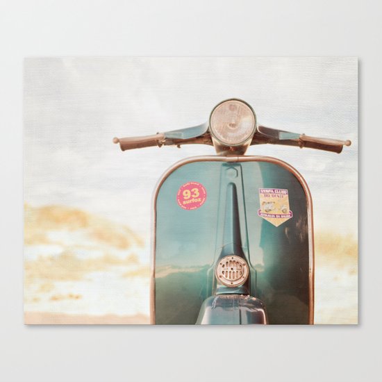 The Blue Vespa Canvas Print