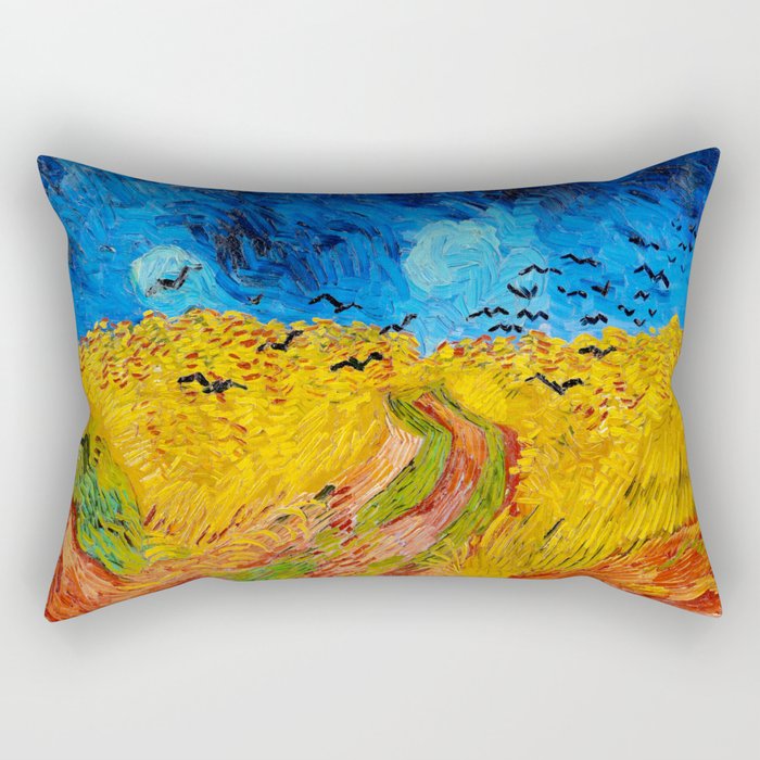 Vincent van Gogh (Dutch, 1853-1890) - Wheatfield with Crows - July 1890 - Post-Impressionism - Landscape art - Oil on canvas - Digitally Enhanced Version - Rectangular Pillow