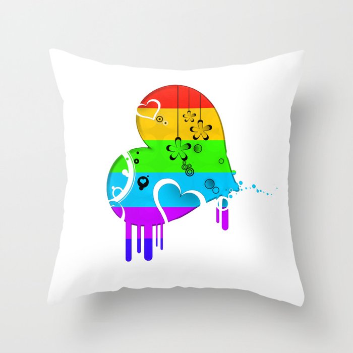 Rainbow Love Throw Pillow