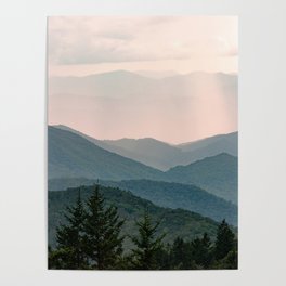 Smoky Mountain Pastel Sunset Poster