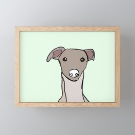 Whippet/Greyhound Front View Framed Mini Art Print