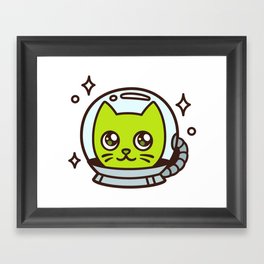 Cute cartoon space cat Framed Art Print