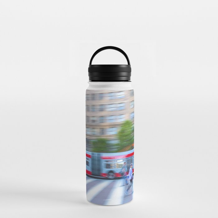 Pedestrians and Bus Water Bottle