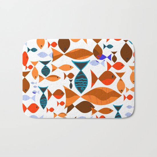 Red Fishes Bath Mat