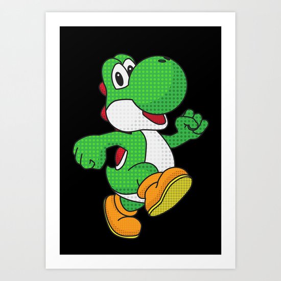 Yoshi Pop Art - Black Art Print