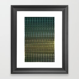 Shades Of Green Checked Abstract Framed Art Print