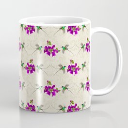 Hummingbirds & Bougainvillea Vintage Pattern Coffee Mug