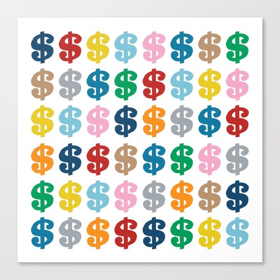 Colourful Money 48 Canvas Print
