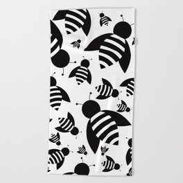 Minimalistic Bee Pattern Beach Towel