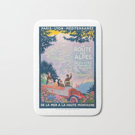 1920 France La Route de Alps PLM Travel Poster Bath Mat | Rogerbroders, Graphicdesign, Retrotravel, Francetravel, Frenchtravel, Tourismposter, Publicites, Frenchalpsposter, Travelposter, Plmposter 