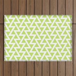 Lime Green Abstract Seamless Triangle Pattern Outdoor Rug