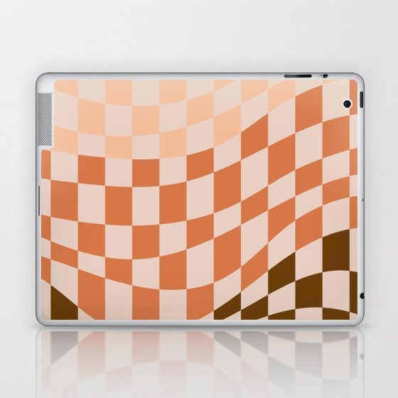 Orange gradient wavy checked Laptop & iPad Skin
