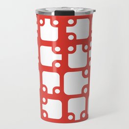 Mid Century Modern Abstract Pattern Red 2 Travel Mug