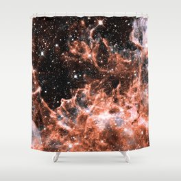 galaxy nebula peach gray Shower Curtain