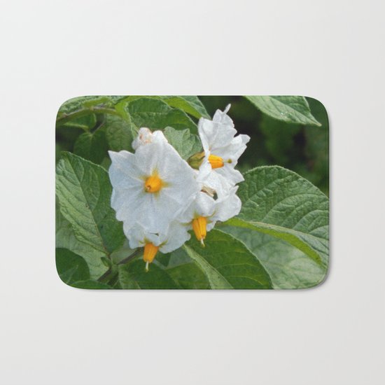 Potato Plant Flowers Bath Mat
