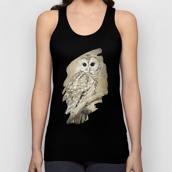 Sepia Owl Unisex Tank Top