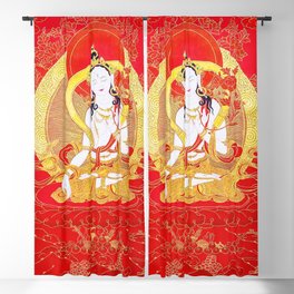 White Tara Red Gold Thankga Blackout Curtain