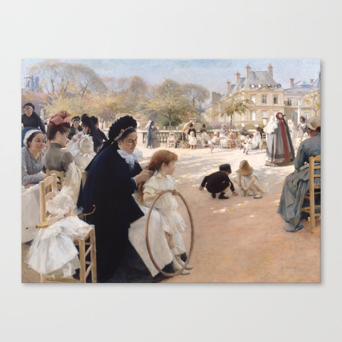 Albert Edelfelt - Luxembourg Gardens, Paris Canvas Print