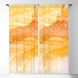 Bright Yellow Alchohol Ink Marble Texture Blackout Curtain