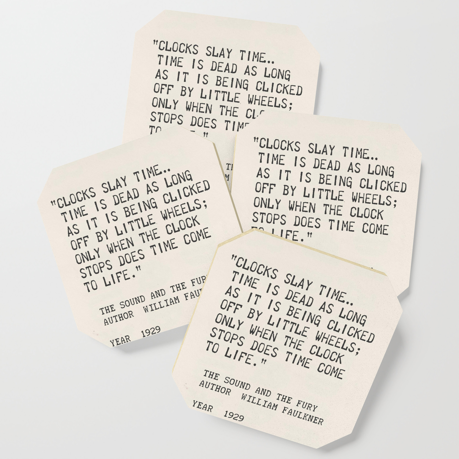 Author William Faulkner Quote From The Sound And The Fury Coaster By Wildpaperzero Society6
