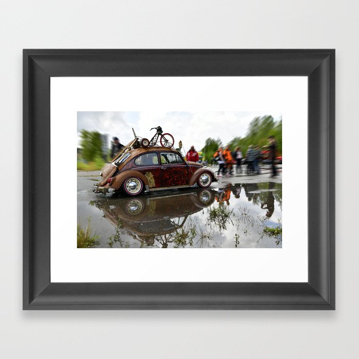 Old Beetle and its reflection  Framed Art Print