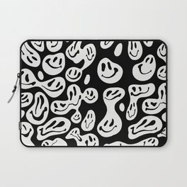 Black and White Dripping Smiley Laptop Sleeve