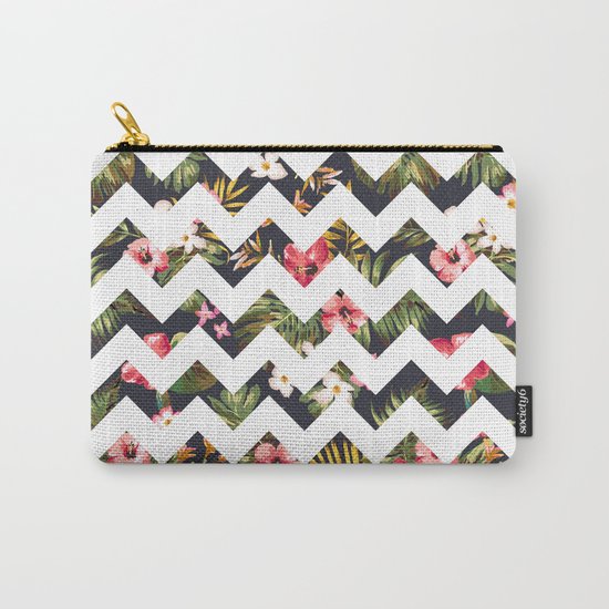 Floral Chevron Carry-All Pouch